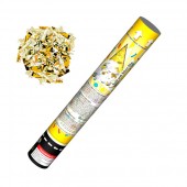 Пневмохлопушка 30 см, прямоугольники золото и серебро - Купить конфетти в Саратове | серпантин - хлопушки