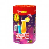 Сначала салют работает как наземный фонтан, горят цветные искры, которые падают на землю к... Супер салют Игристый коктейль 7 х 0,8" Фонтан + салют